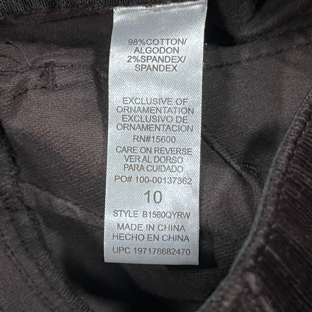 Democracy Pants Womens 10 Brown Ab solution Straight Leg Corduroy B1560QYRW - Picture 6 of 9